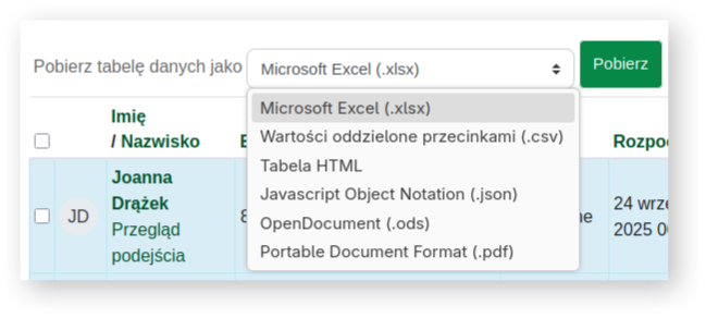 Pobierz tabelę danych