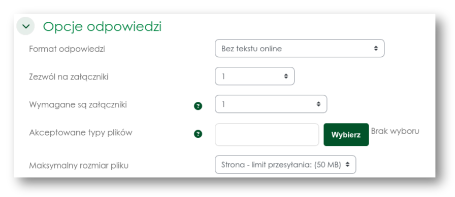 Esej – opcje odpowiedzi