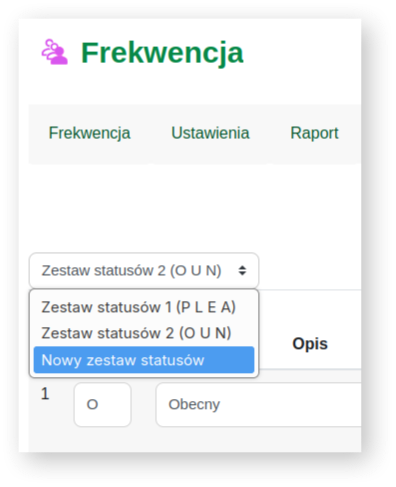 Frekwencja – przełączanie statusów