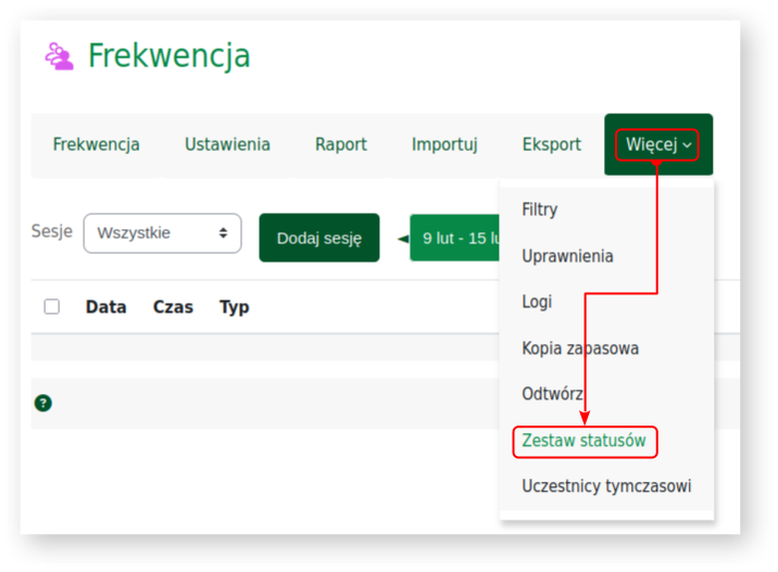 Frekwencja – zestawy statusów