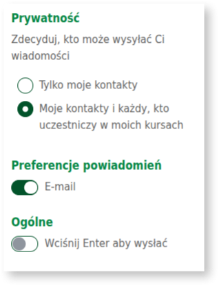 Preferencje wiadomości